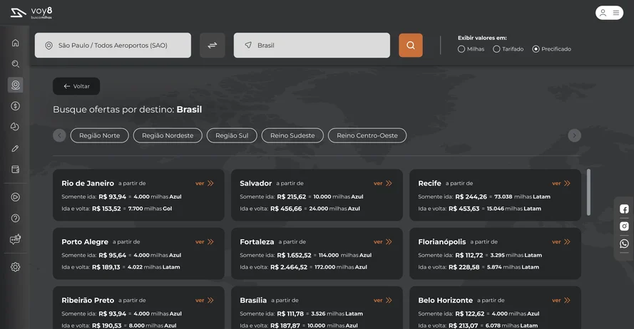 Busca otimizada por milhas no Busca Milhas Voy8 - 1